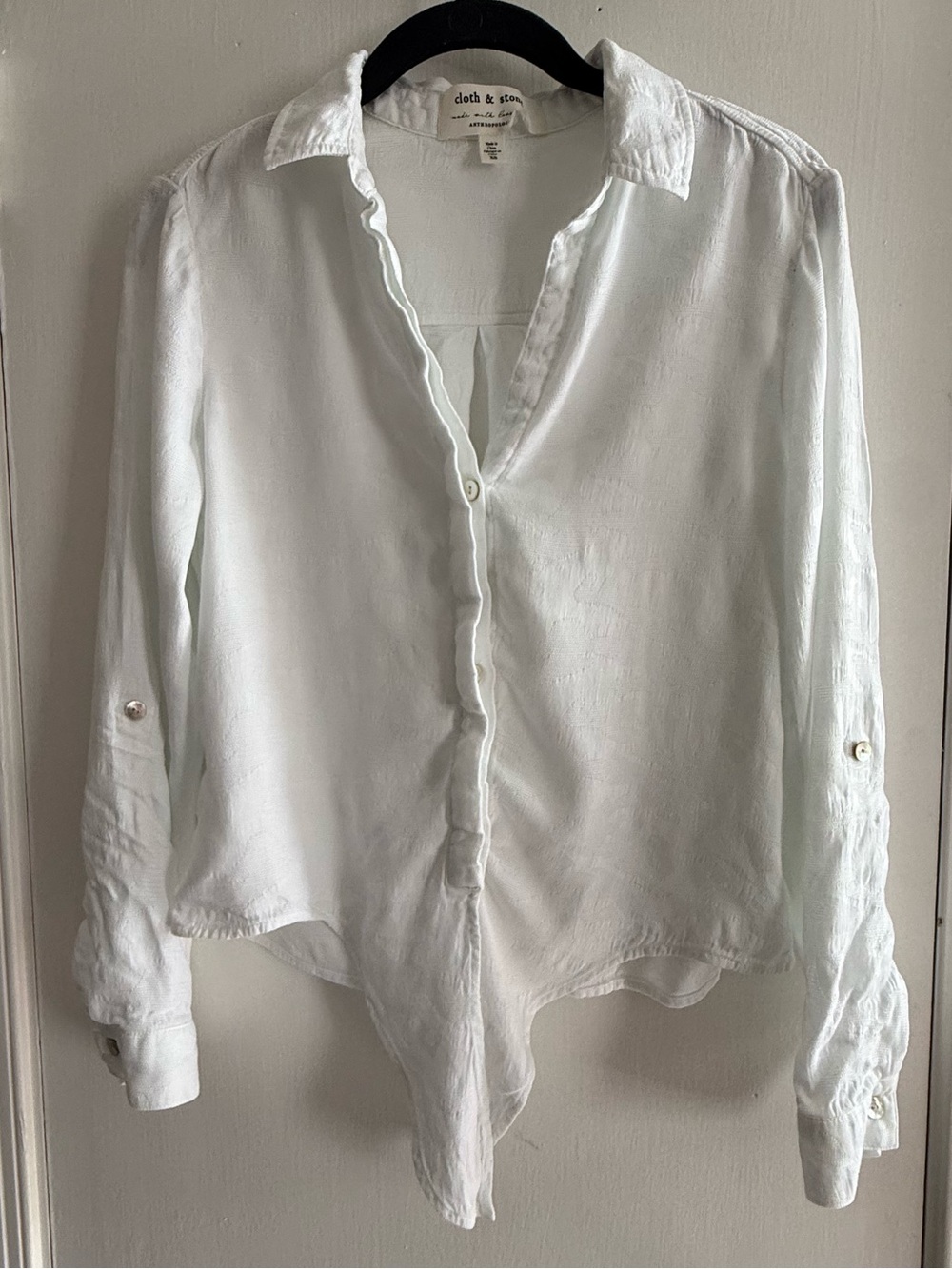 Anthropologie White Button-Down Shirt Size XS
